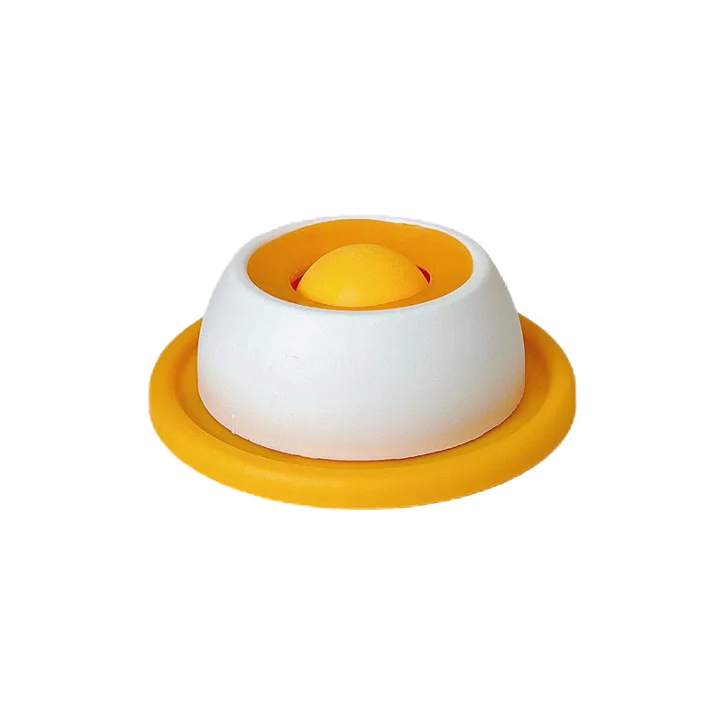 LickJoy Bowl in orange and white on a plain background
